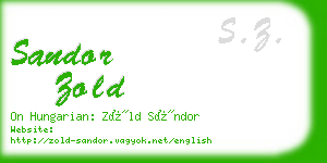 sandor zold business card